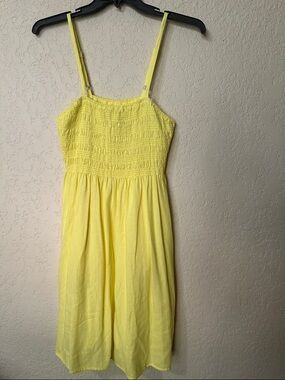 Universal Thread Yellow Smocked Top with Spaghetti Straps S